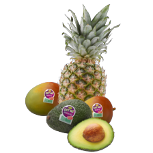 Ananas, avocado of mango